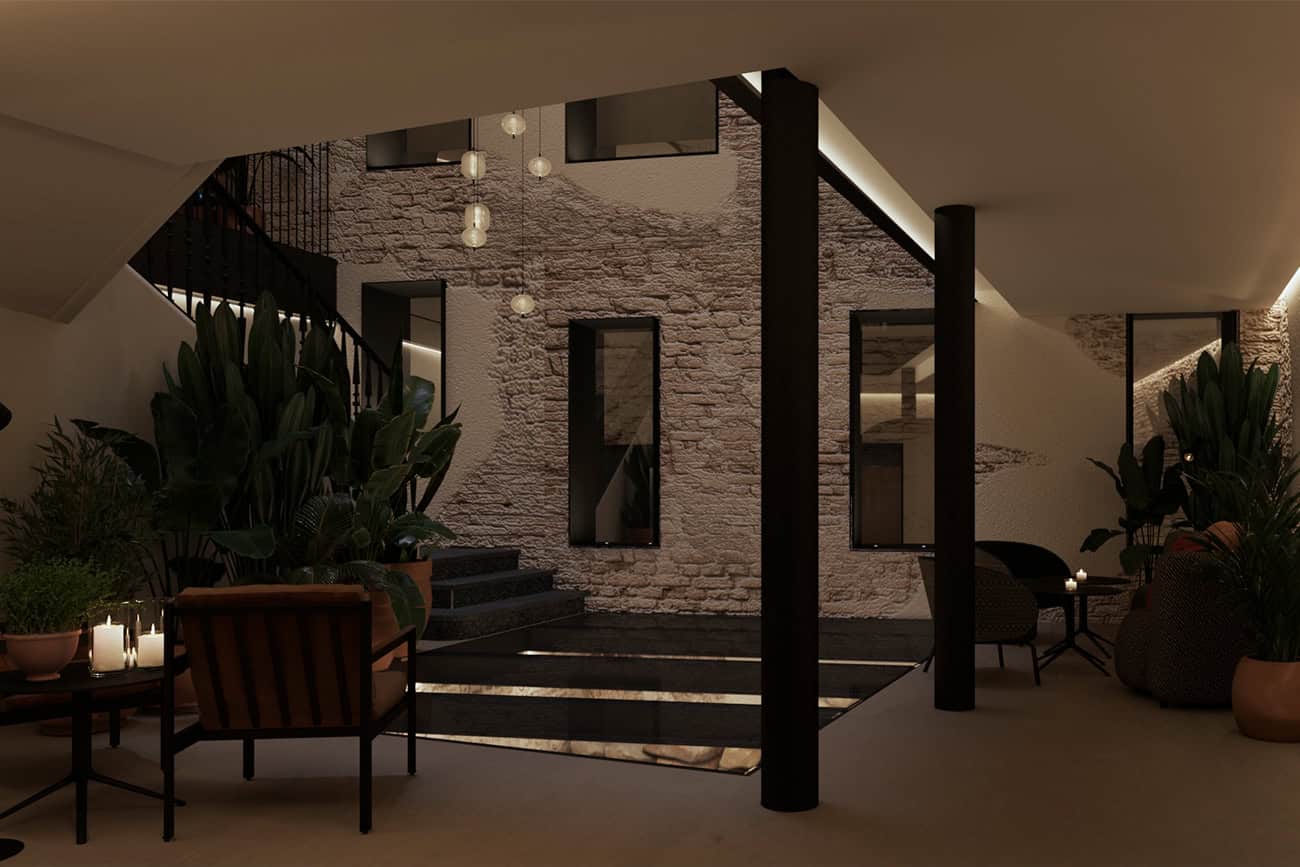 Hotel Barcino-Patio1 Diseño zona de relax patio hotel barcelona