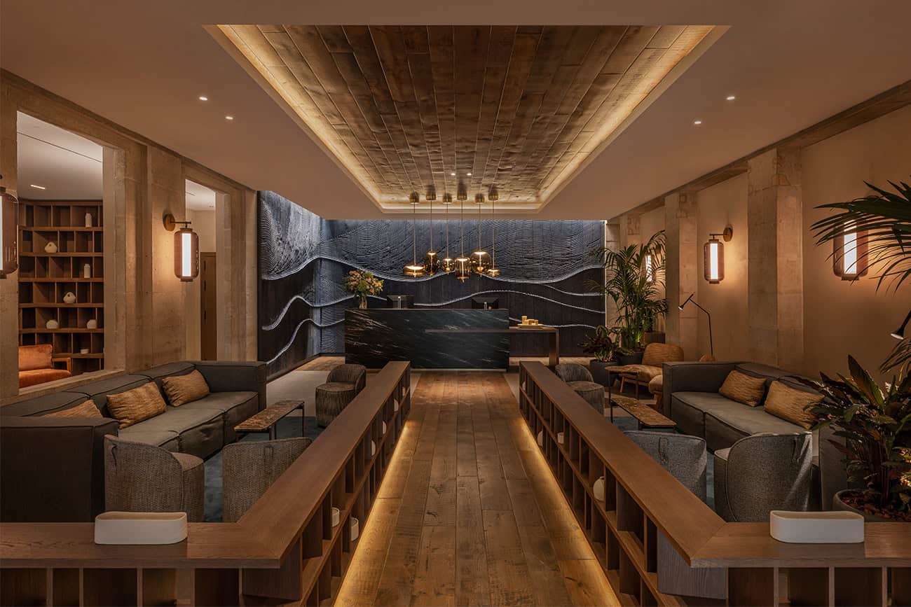 Diseño de interiores para la entrada de hotel en barcelona