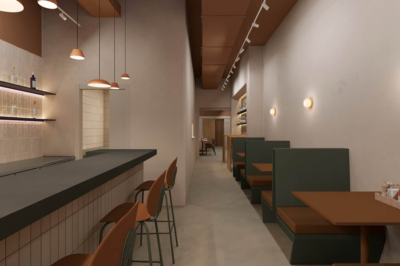 Interiorismo reforma de restaurante en Barcelona