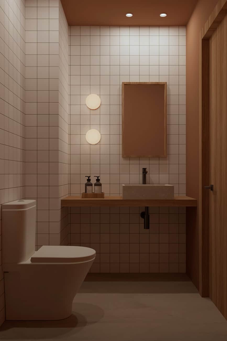 Interiorismo aseo de restaurante en Barcelona